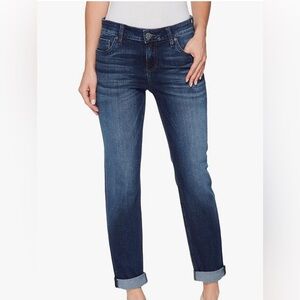 Kut from the Kloth Straight Leg Jeans in Medium/Dark Blue Wash